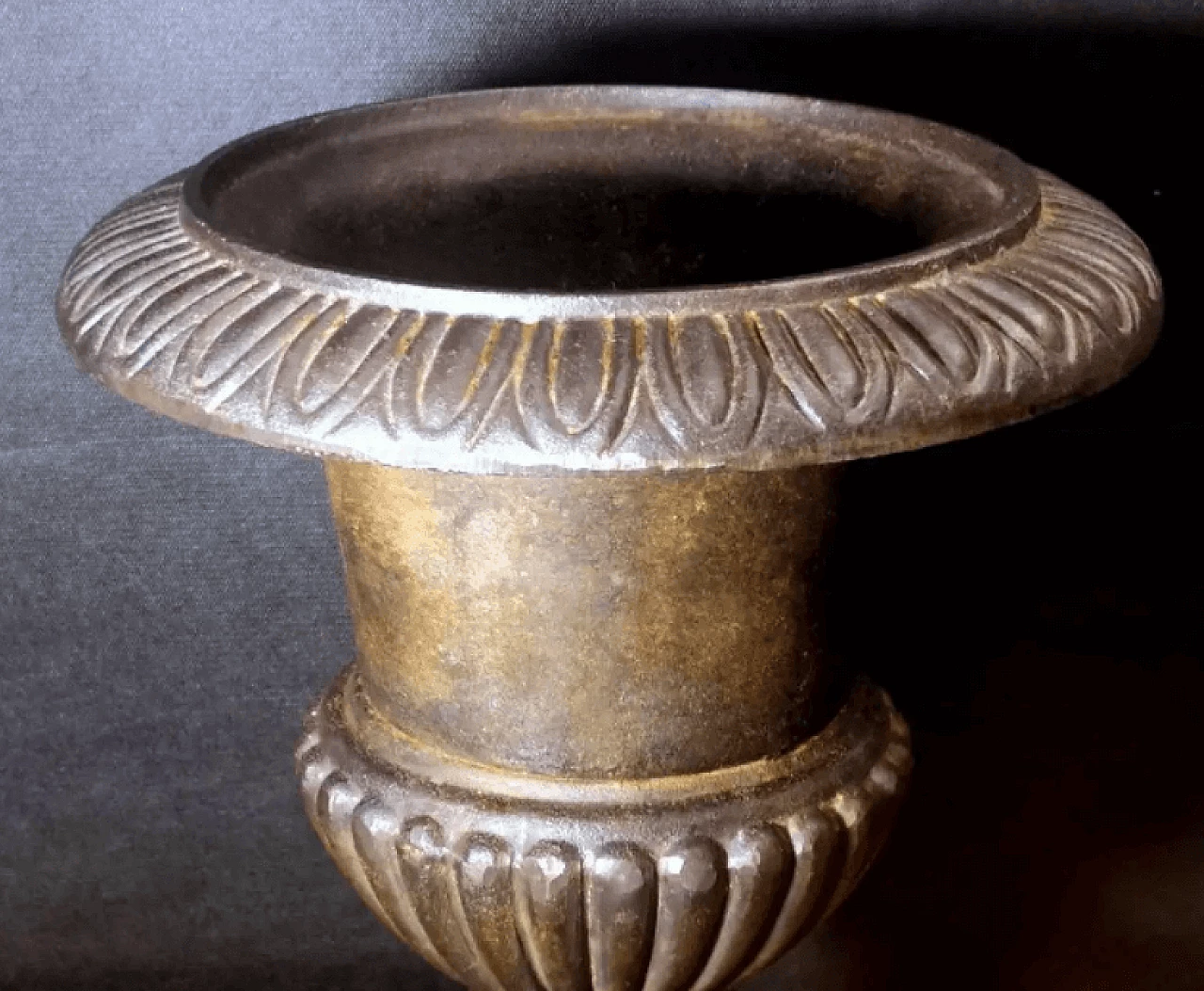 Vaso mediceo francese in ferro in stile rinascimentale, '800 6