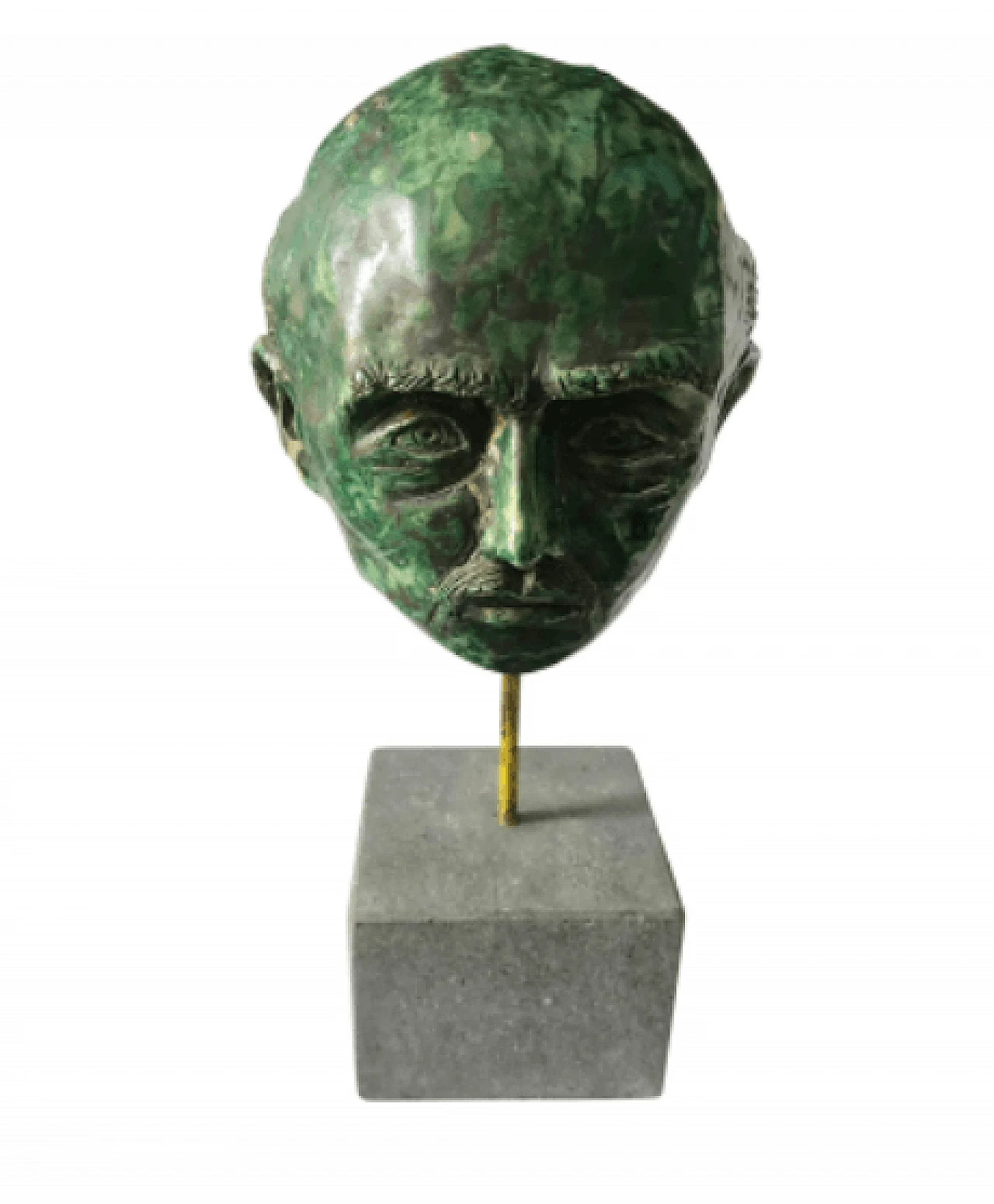 Scultura volto in granito e terracotta, anni '40 1