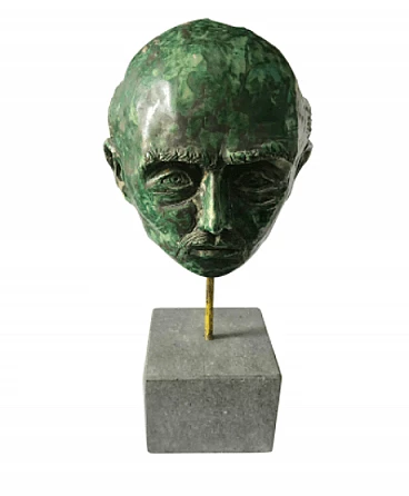 Scultura volto in granito e terracotta, anni '40
