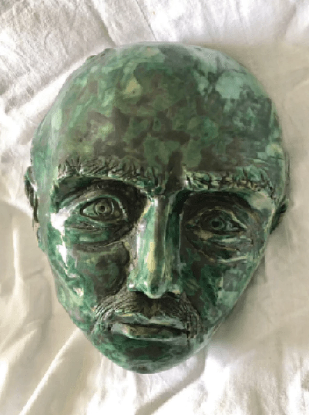 Scultura volto in granito e terracotta, anni '40 7