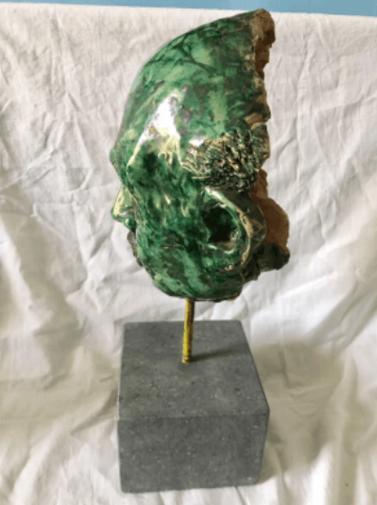 Scultura volto in granito e terracotta, anni '40 8