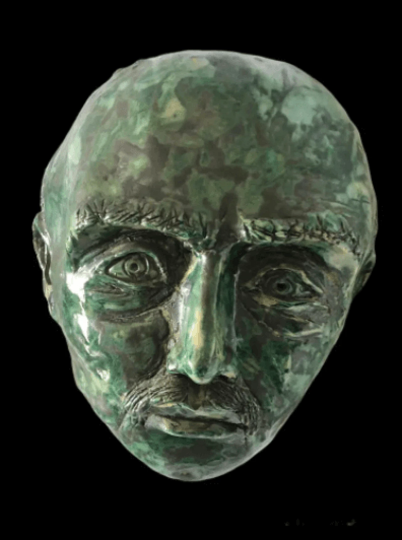 Scultura volto in granito e terracotta, anni '40 9