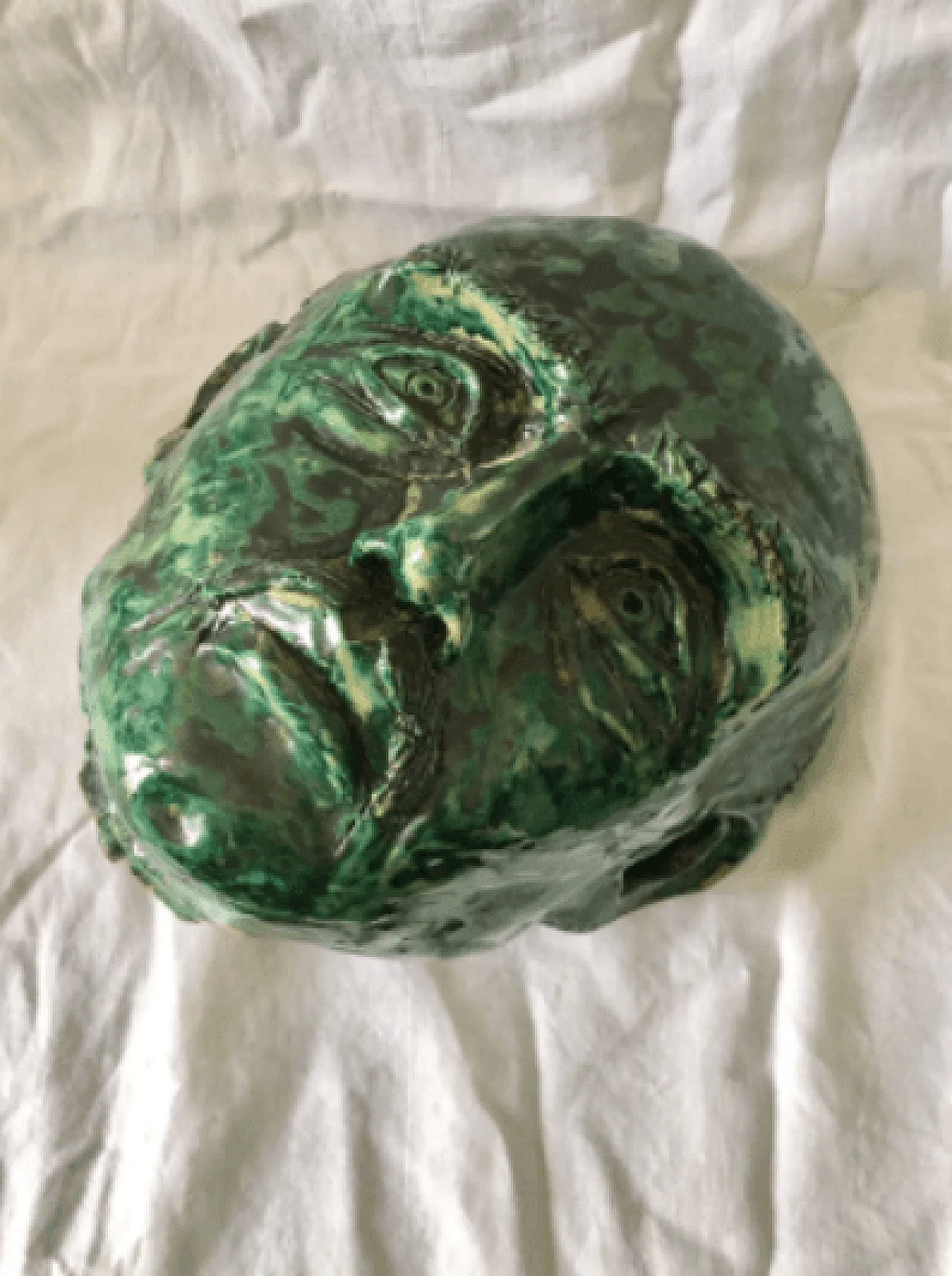 Scultura volto in granito e terracotta, anni '40 11