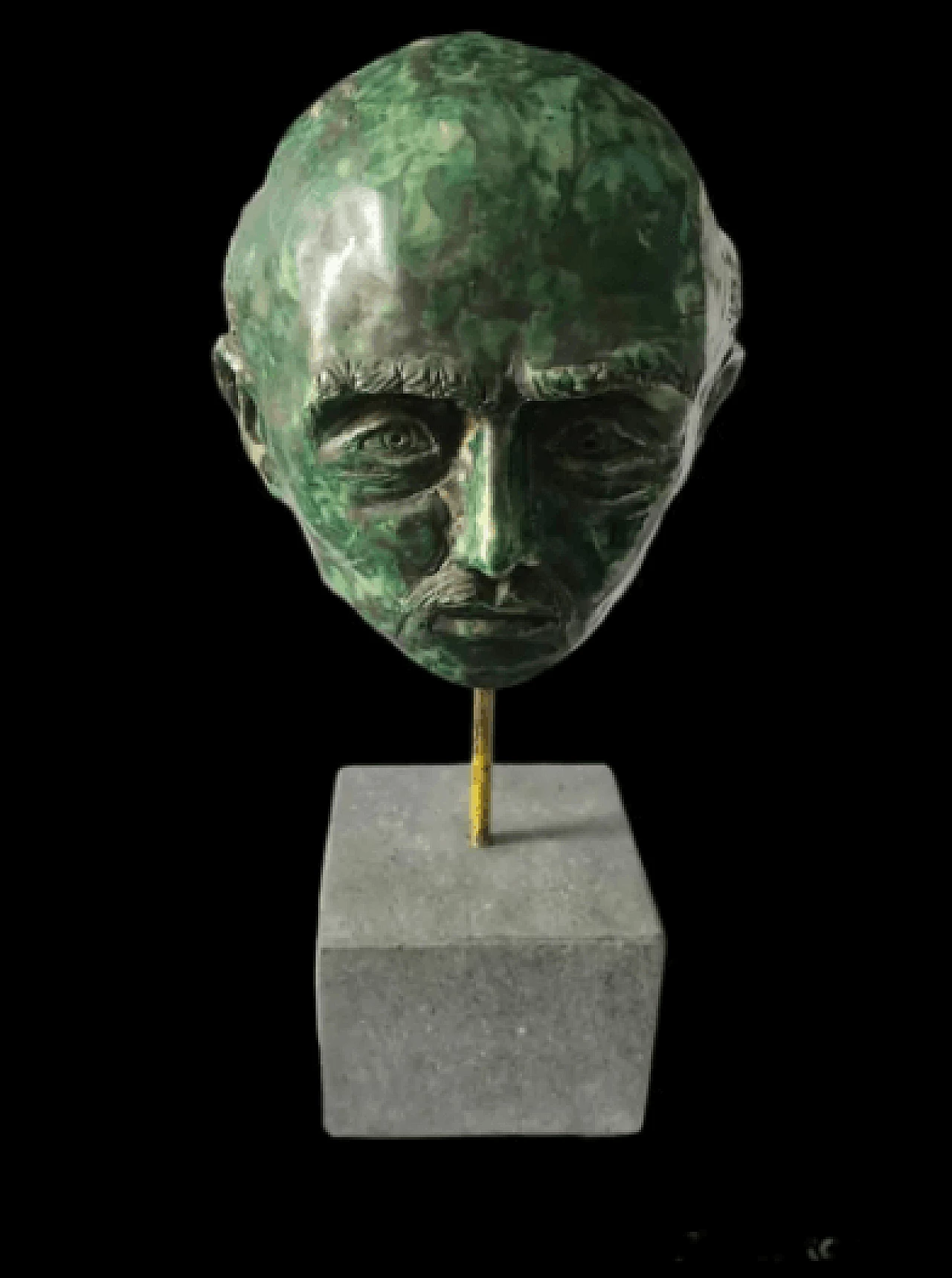 Scultura volto in granito e terracotta, anni '40 12