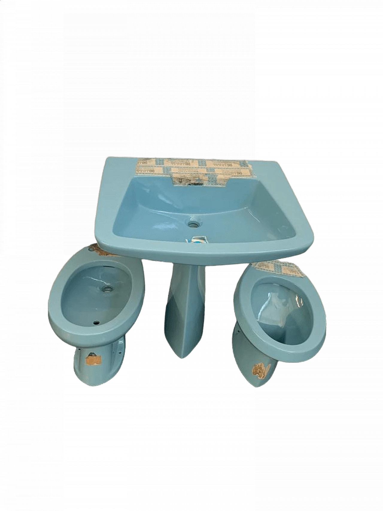 Light blue bathroom fixtures by Gio Ponti for Ideal Standard, 1950s 8