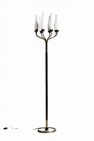 Floor lamp attributed to Angelo Lelli with 8 lights, 1950s