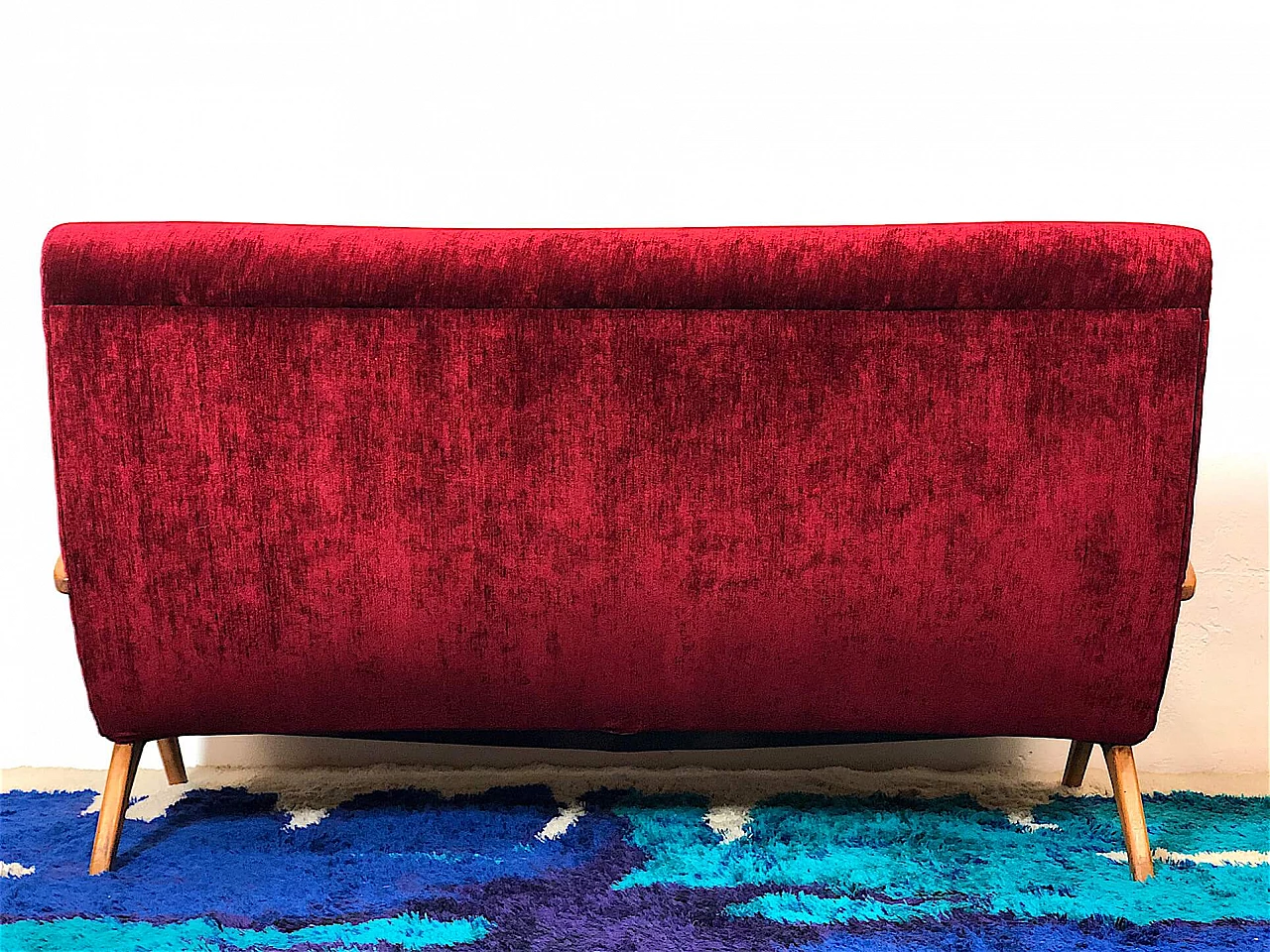 Paolo Buffa velvet sofa, 1950s 7