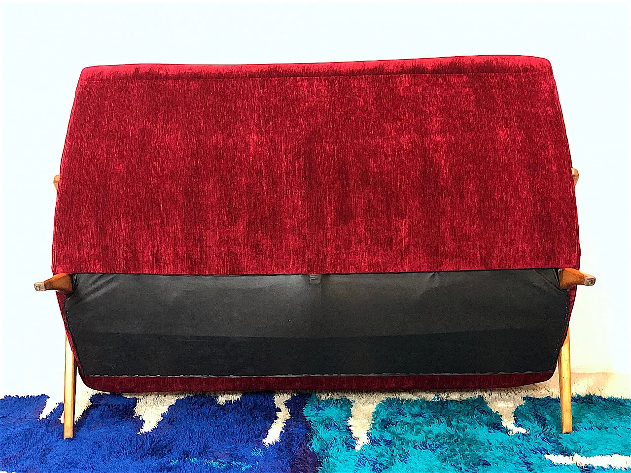 Paolo Buffa velvet sofa, 1950s 8
