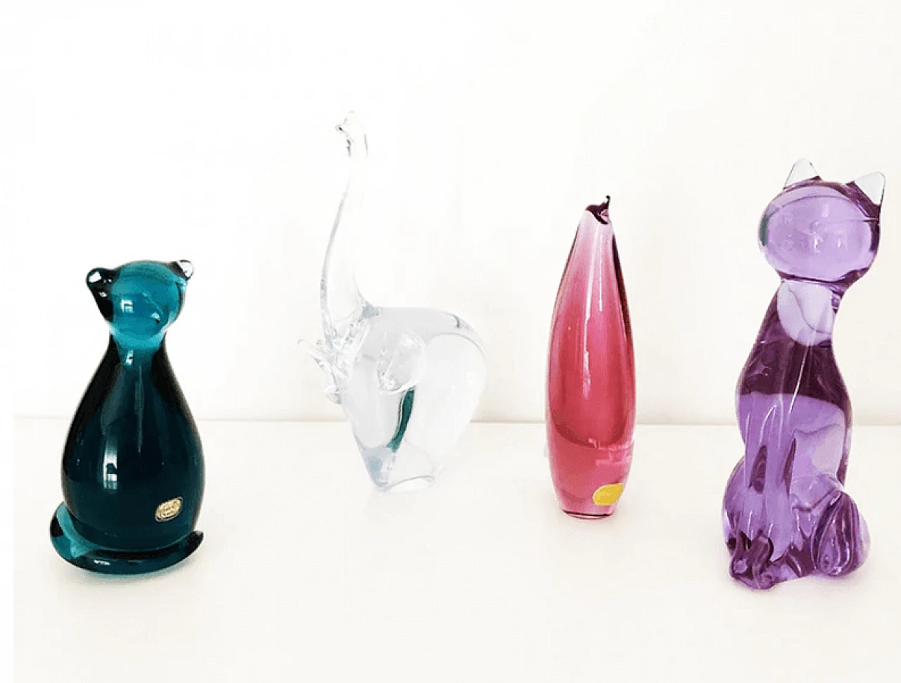 Murano glass animals signed, 1960s 1