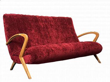 Paolo Buffa velvet sofa, 1950s