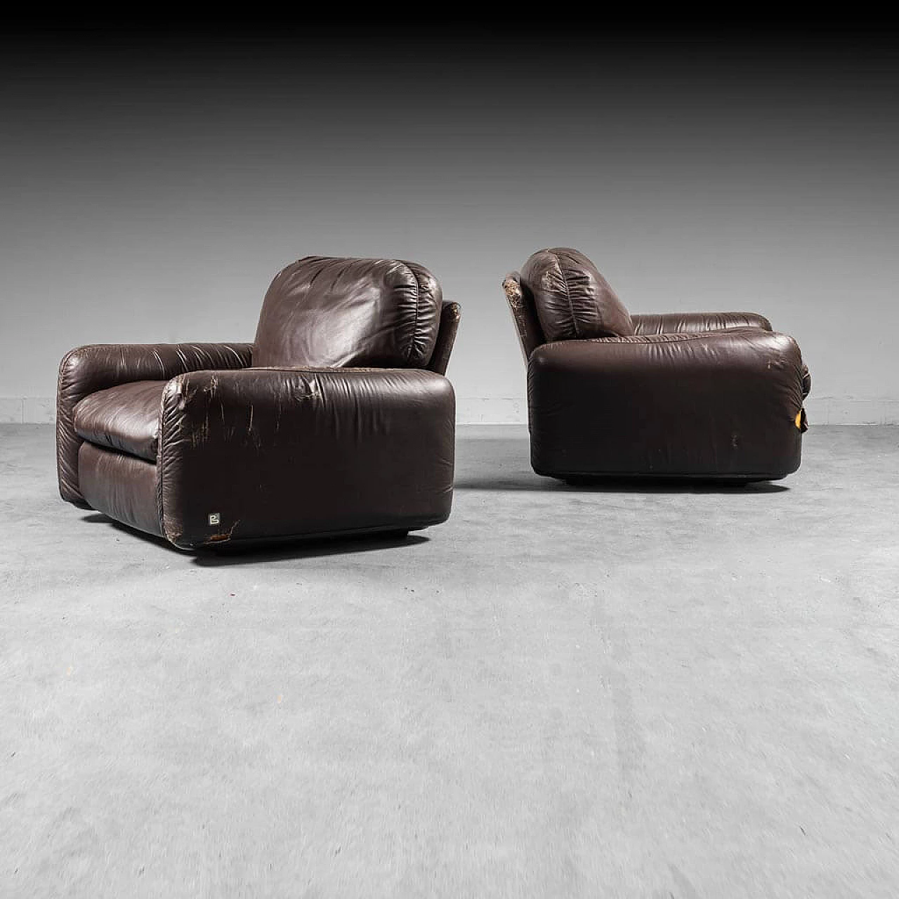 Coppia di poltrone Piumotto di Arrigo Arrigoni per Busnelli, anni '70 1