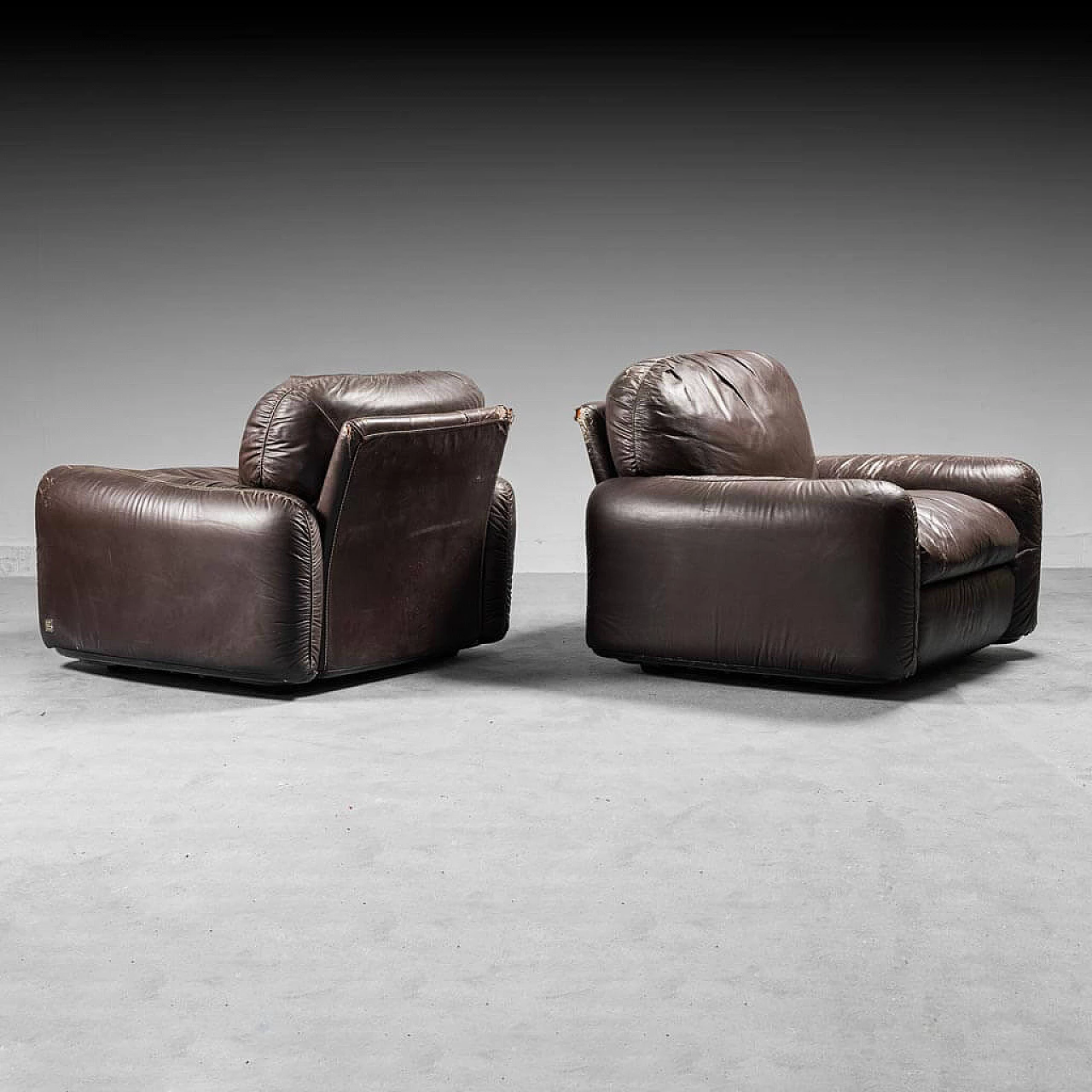 Coppia di poltrone Piumotto di Arrigo Arrigoni per Busnelli, anni '70 5