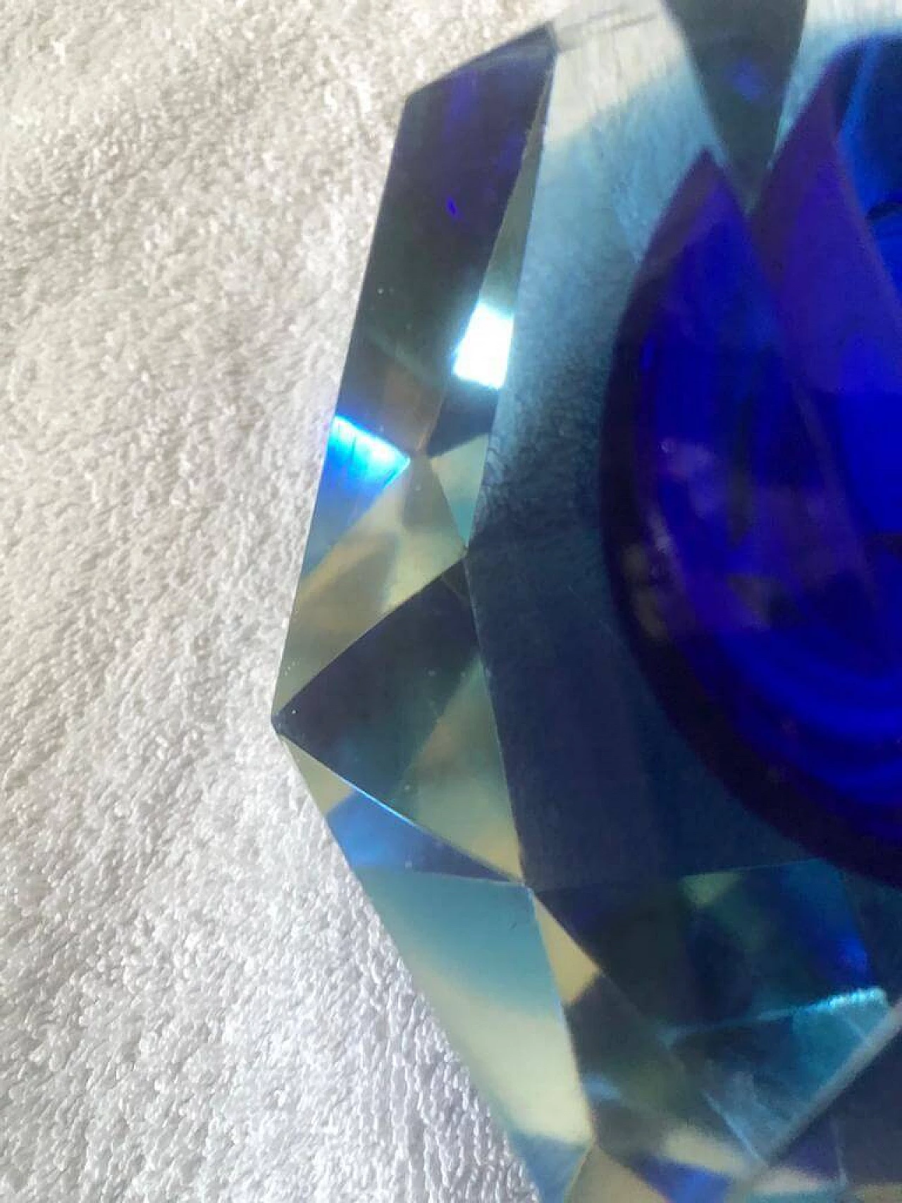 Ashtray in Sommerso Murano glass by Flavio Poli, 50s 1