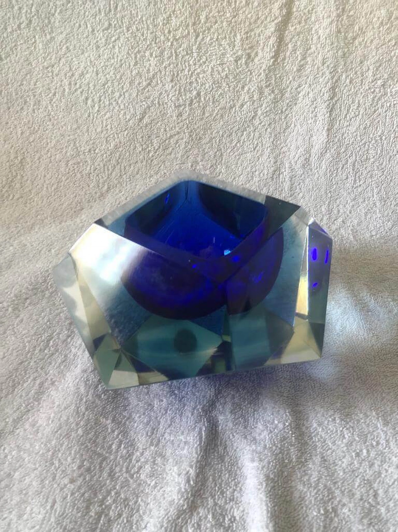 Ashtray in Sommerso Murano glass by Flavio Poli, 50s 2