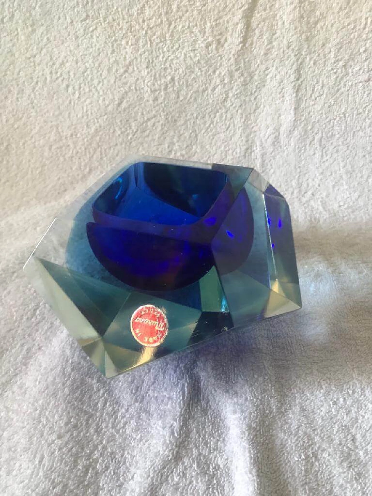 Ashtray in Sommerso Murano glass by Flavio Poli, 50s 4