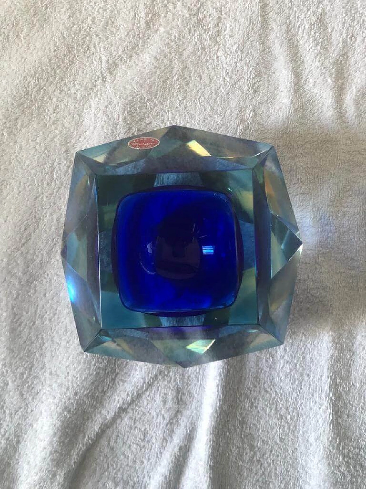 Ashtray in Sommerso Murano glass by Flavio Poli, 50s 7