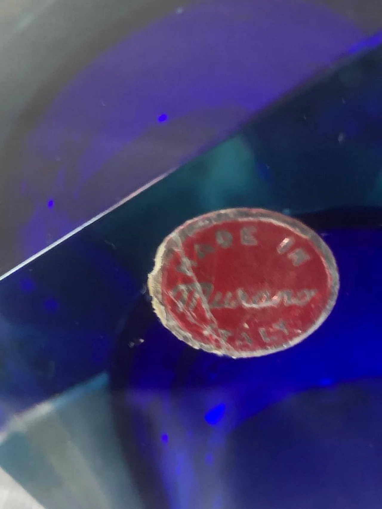 Ashtray in Sommerso Murano glass by Flavio Poli, 50s 10