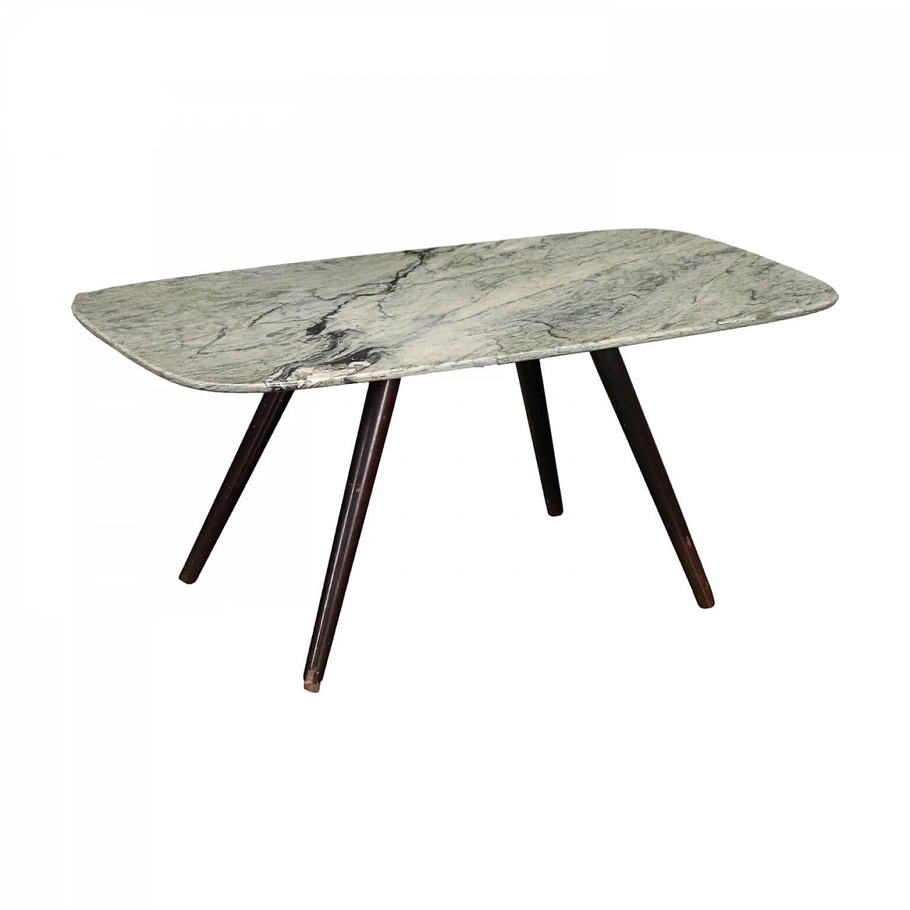 Coffee table with marble top with green veins, 1950s 1