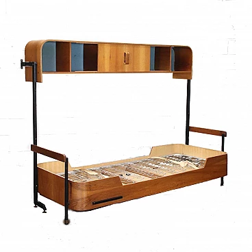 Mobile letto trasformabile in postazione studio attribuibile a Franco Campo, anni '60