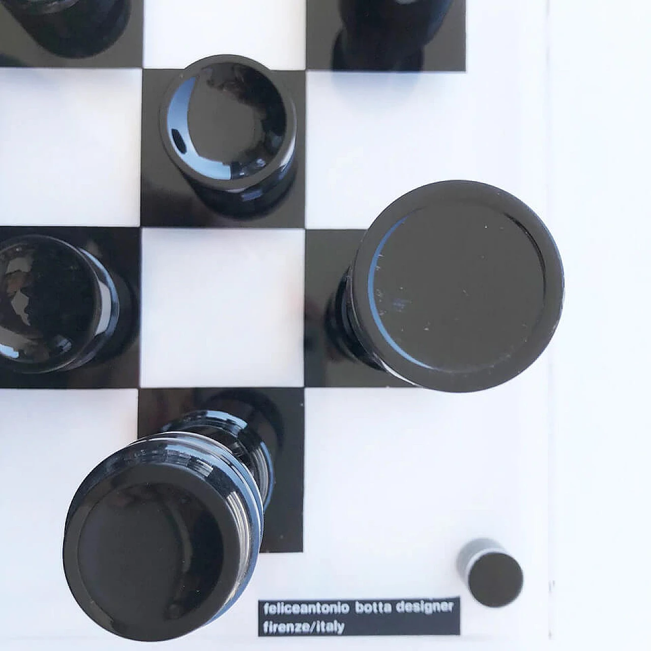 Chessboard in lucite by Felice Antonio Botta, 70s 1