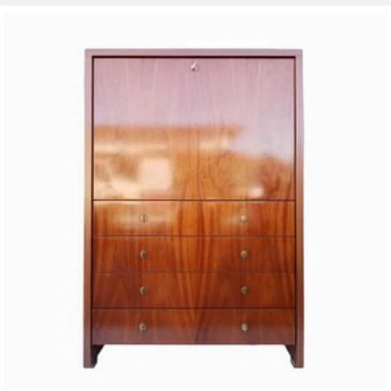 Secretaire in rosewood and brass by Pierre Balmain, 80s 1