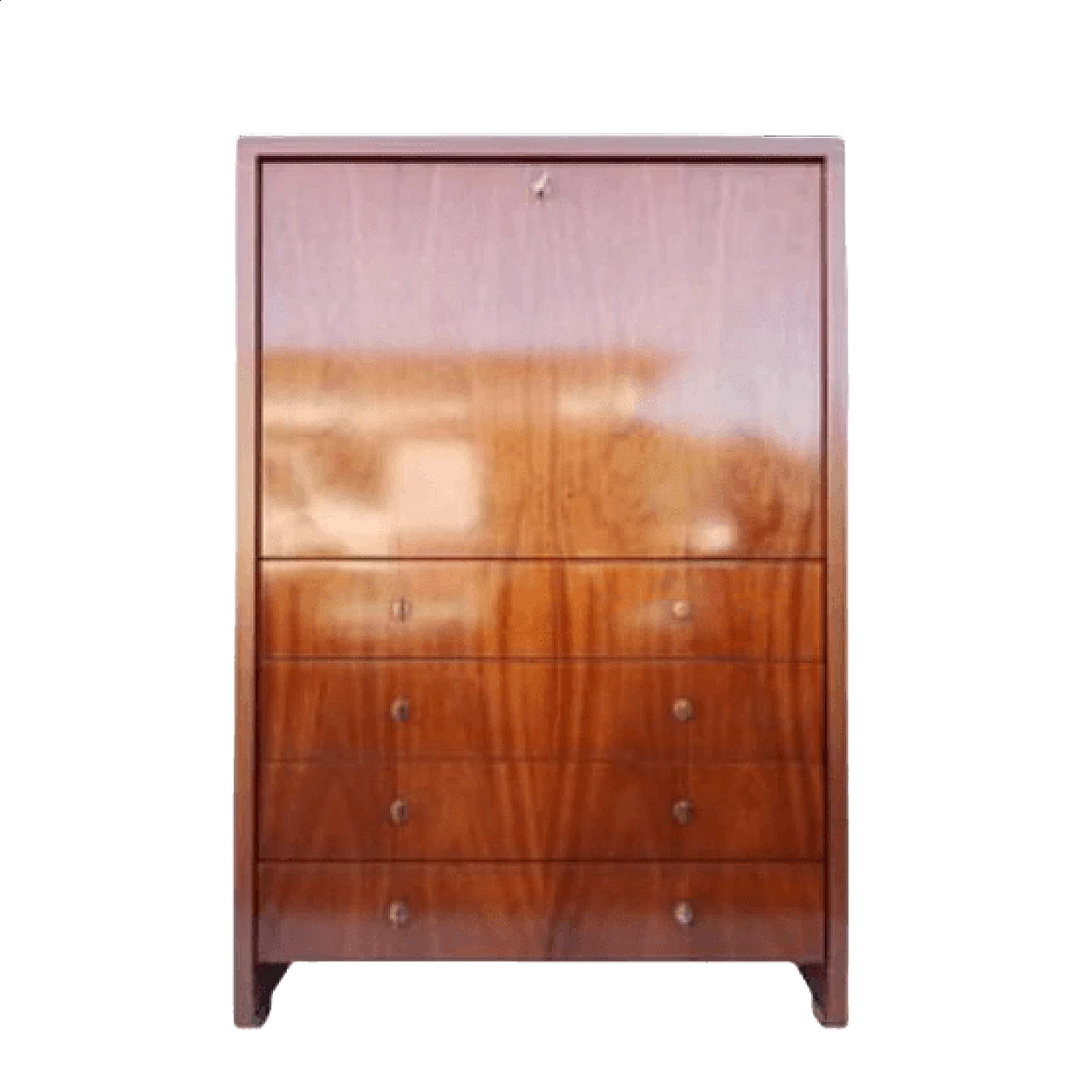 Secretaire in rosewood and brass by Pierre Balmain, 80s 2