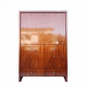 Secretaire in rosewood and brass by Pierre Balmain, 80s