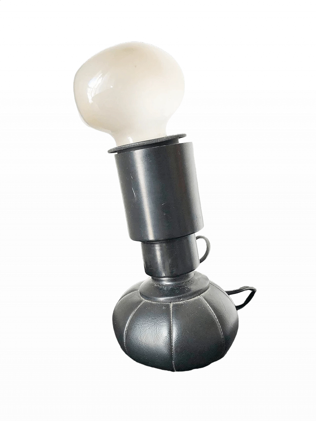 Lampada da tavolo G600 in metallo laccato e pelle di Gino Sarfatti per Arteluce, anni '80 4