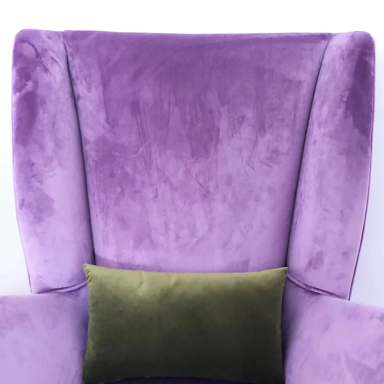 Pair of 512 armchairs in wood and velvet by Gio Ponti for ISA, 50s 7