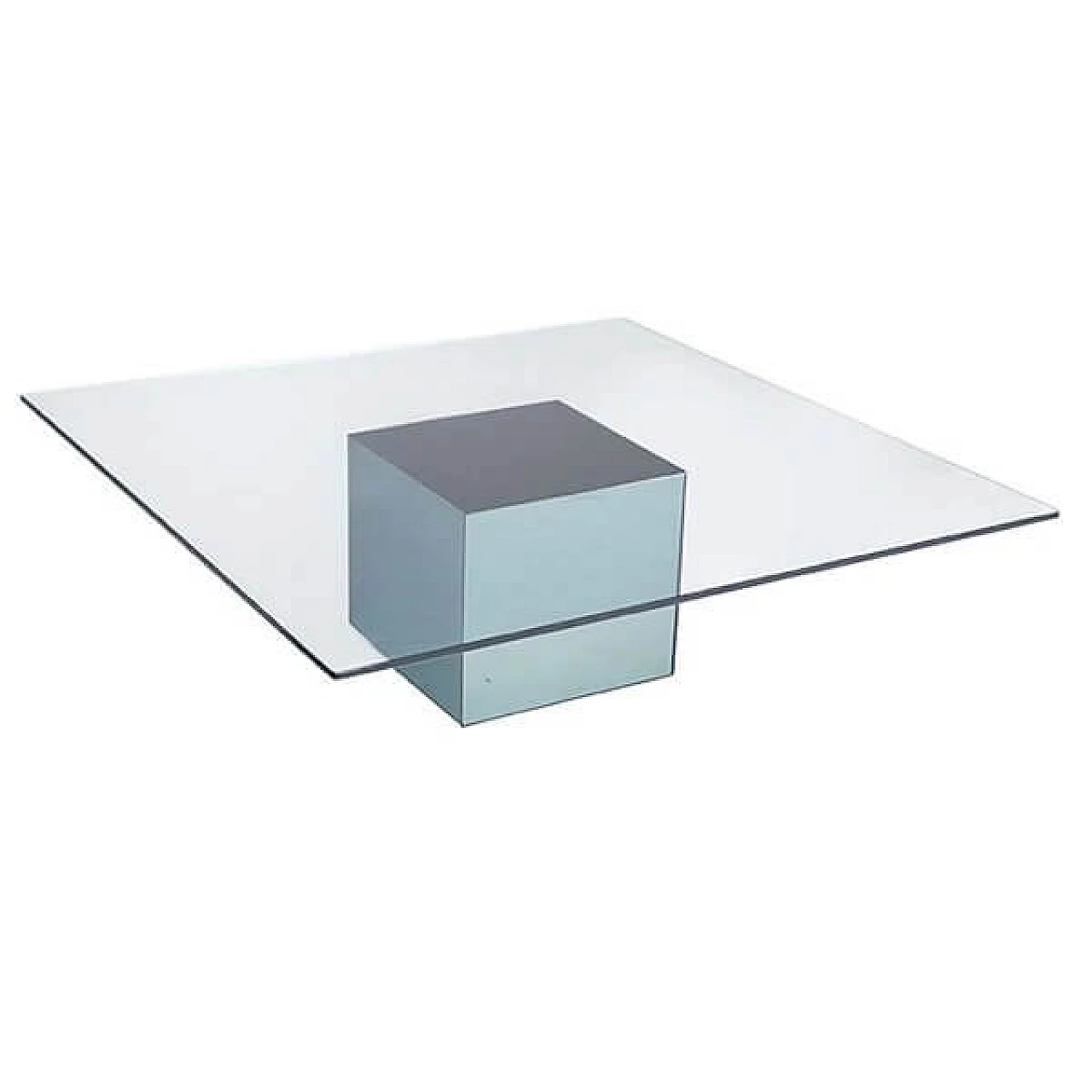 Coffee table in silvered and ground crystal by Nanda Vigo for Acerbis, 70s 1
