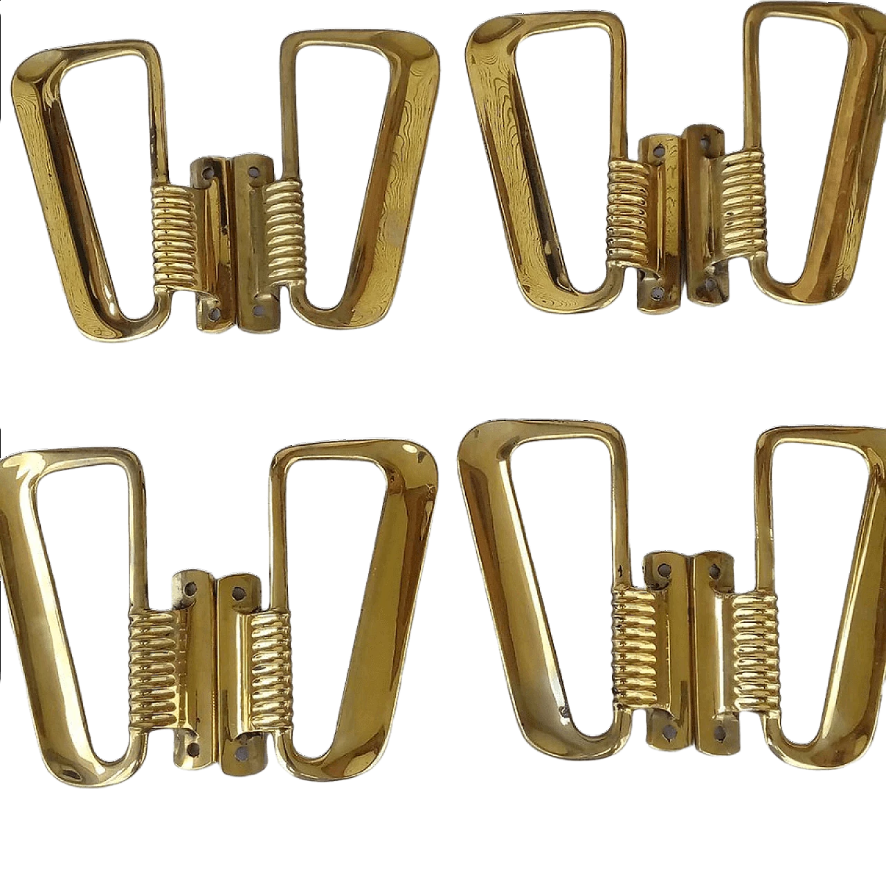 4 Art Deco handles in brass, 40s 2