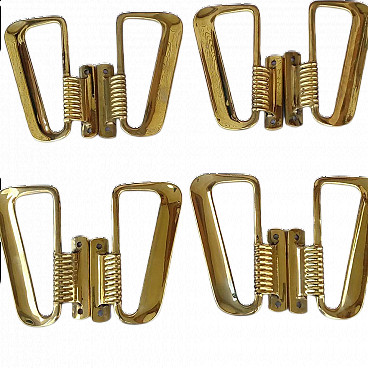 4 Art Deco handles in brass, 40s