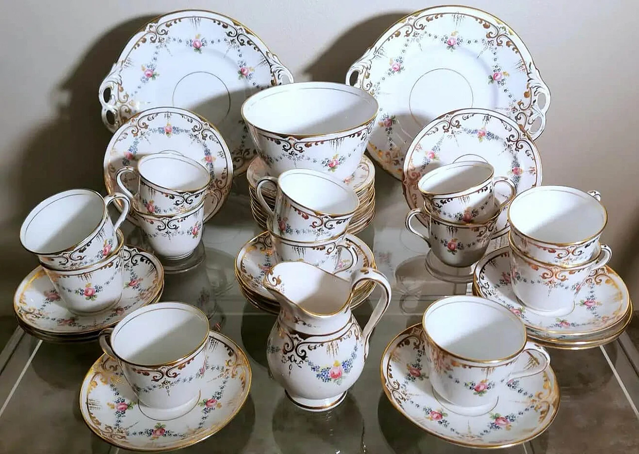 Servizio da caffè o da tè da 28 pezzi in porcellana di Parigi in stile Napoleone III, anni '30 3
