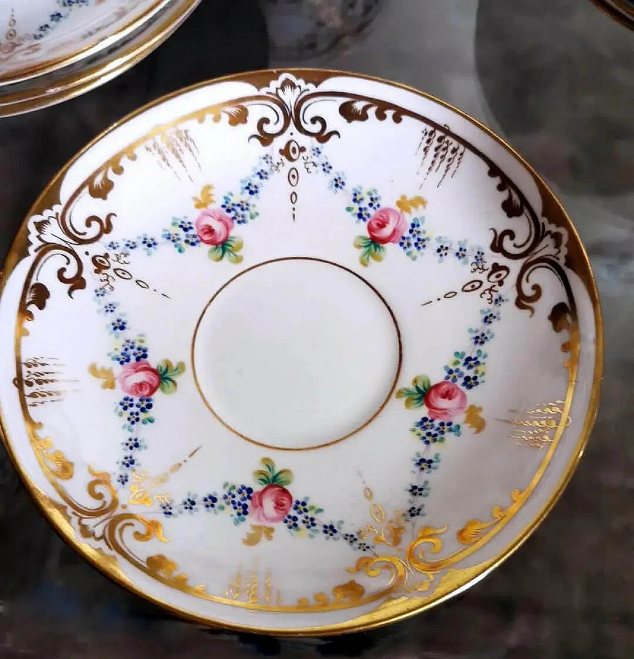 Servizio da caffè o da tè da 28 pezzi in porcellana di Parigi in stile Napoleone III, anni '30 7