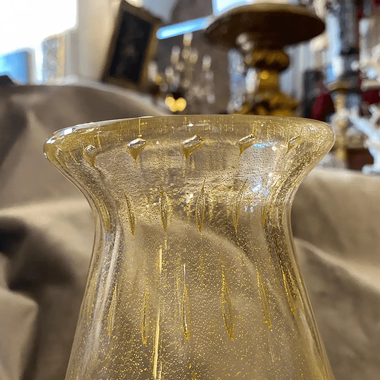 Vaso in stile Barovier in vetro di Murano, anni '60 4