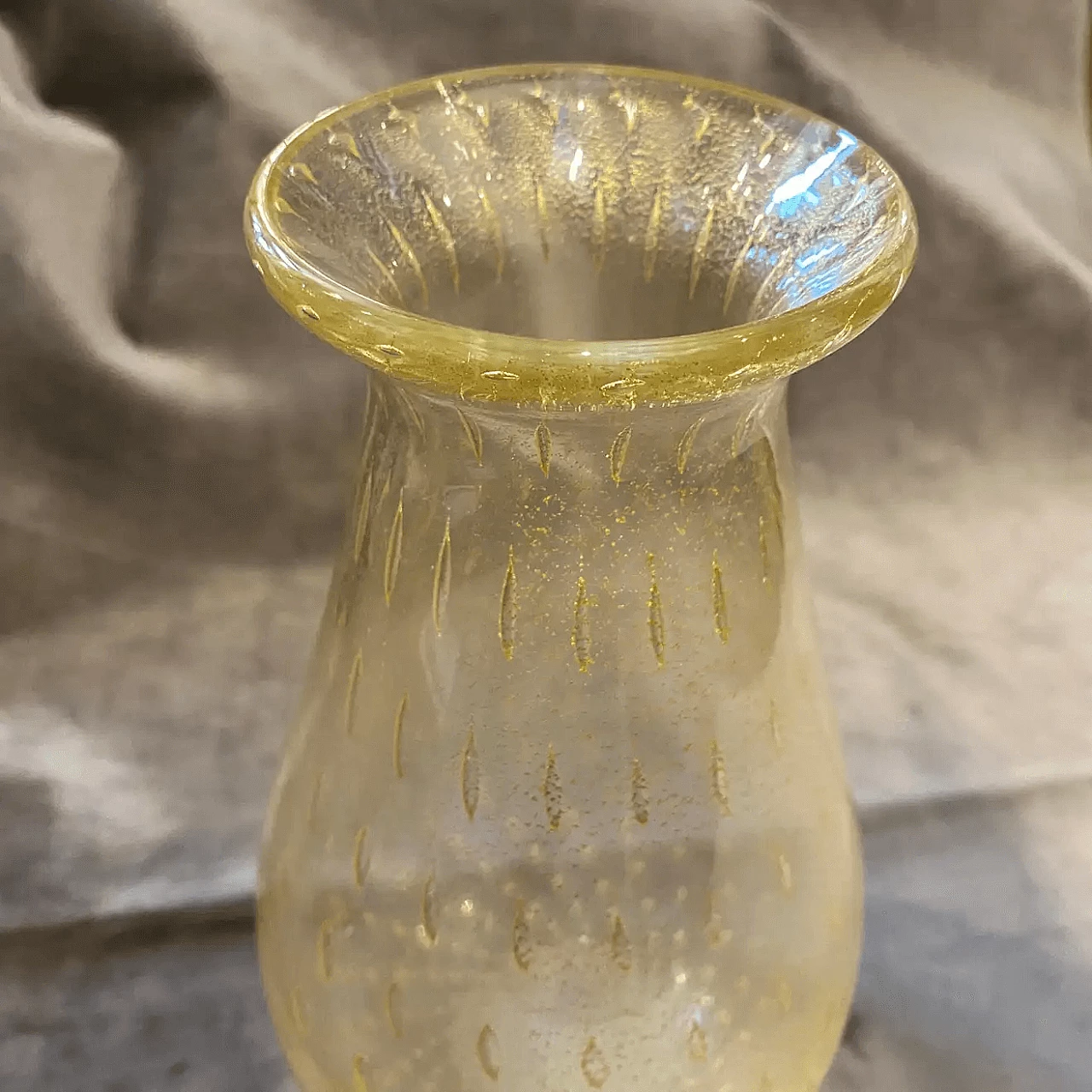 Vaso in stile Barovier in vetro di Murano, anni '60 10