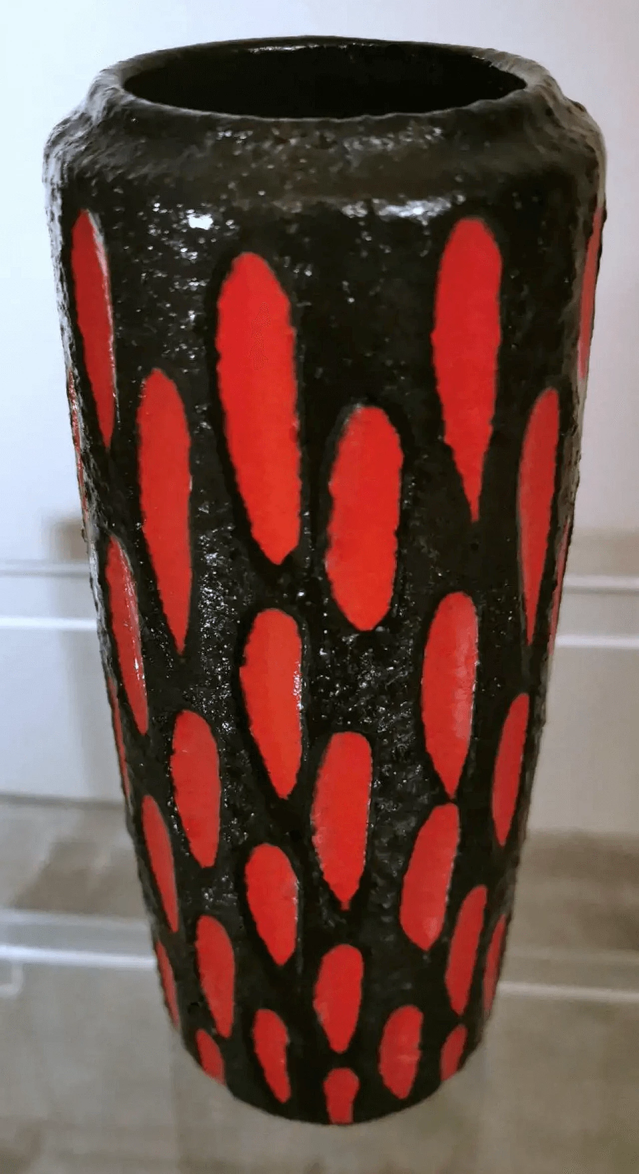 Vase in lava ceramic, colored and glazed, 70s 1