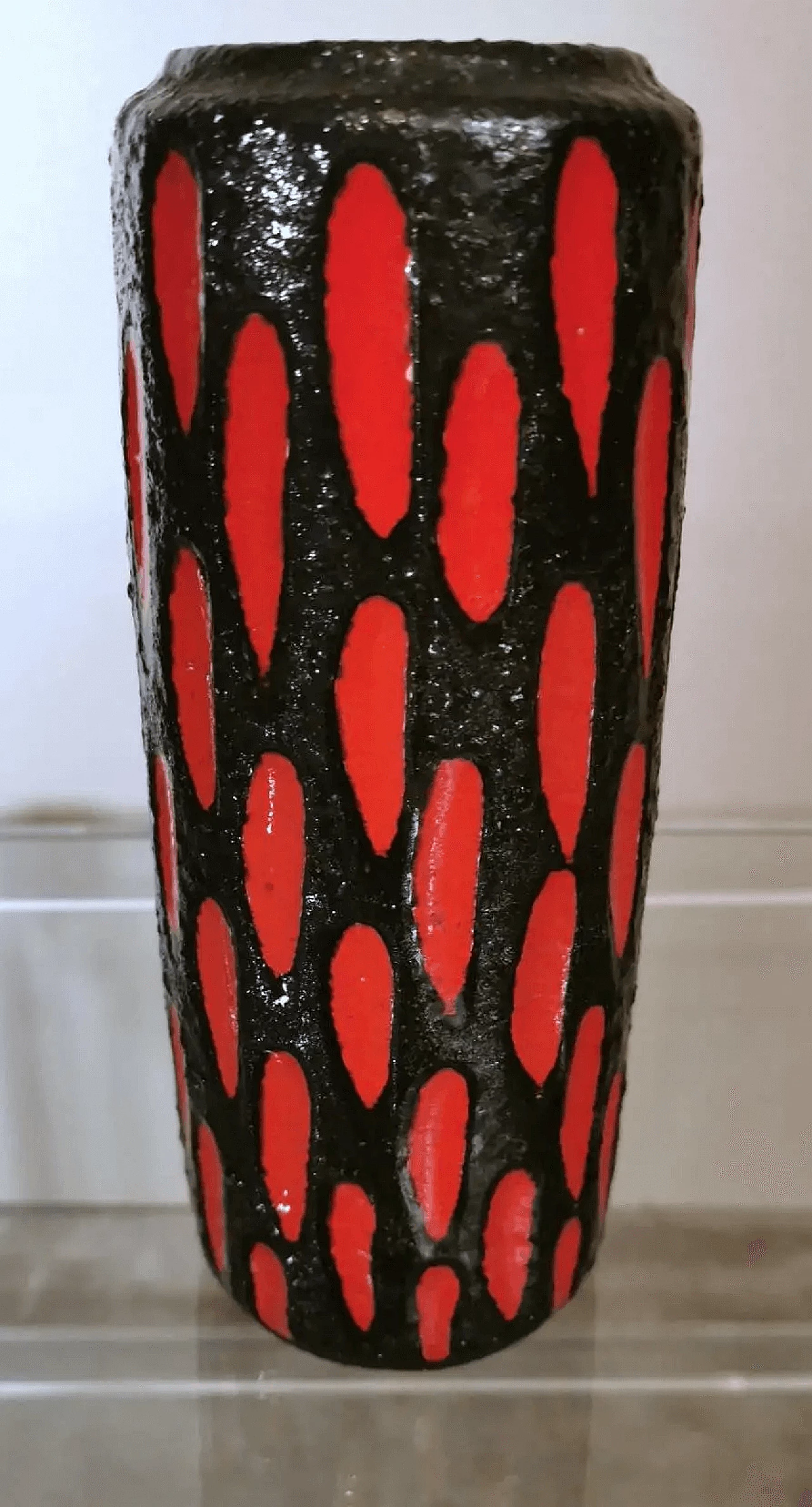 Vase in lava ceramic, colored and glazed, 70s 2