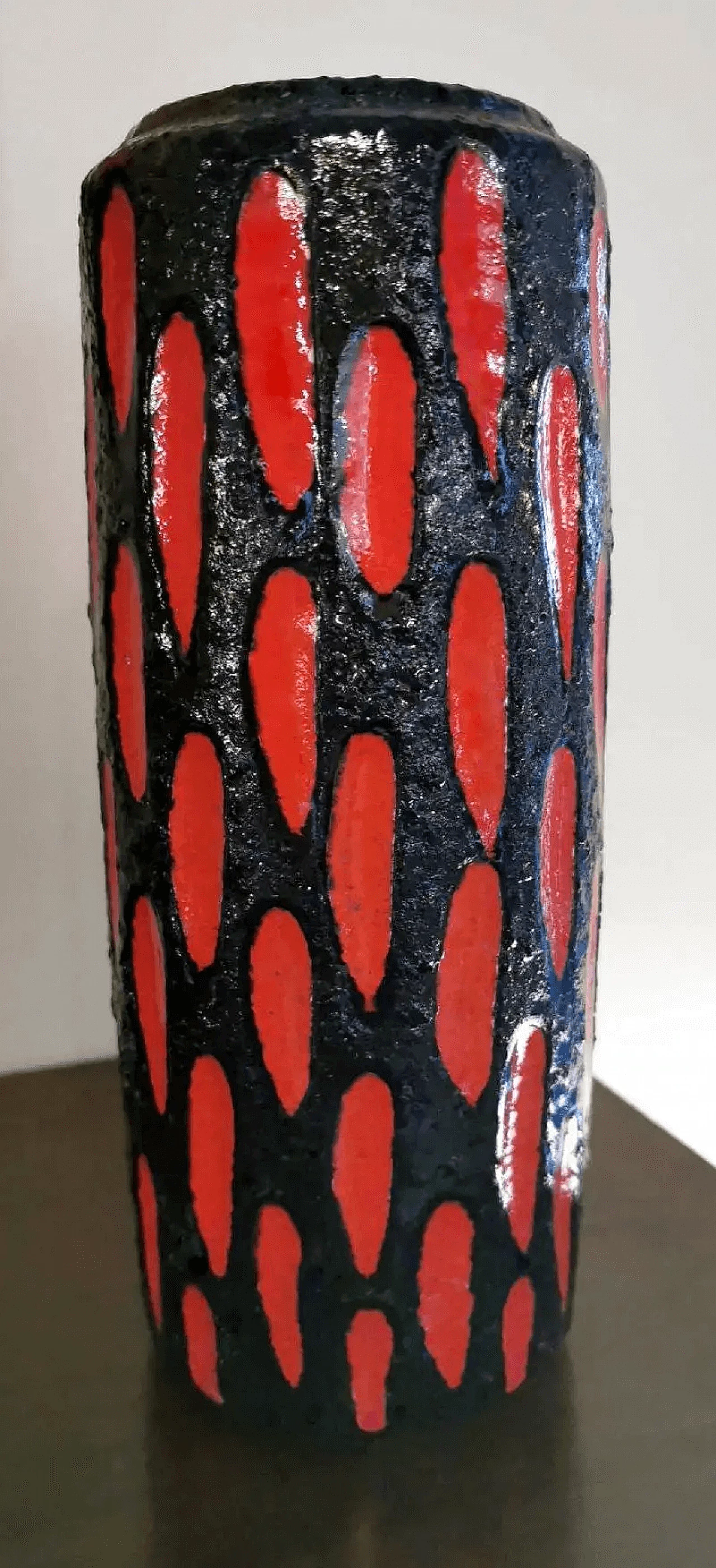 Vase in lava ceramic, colored and glazed, 70s 4