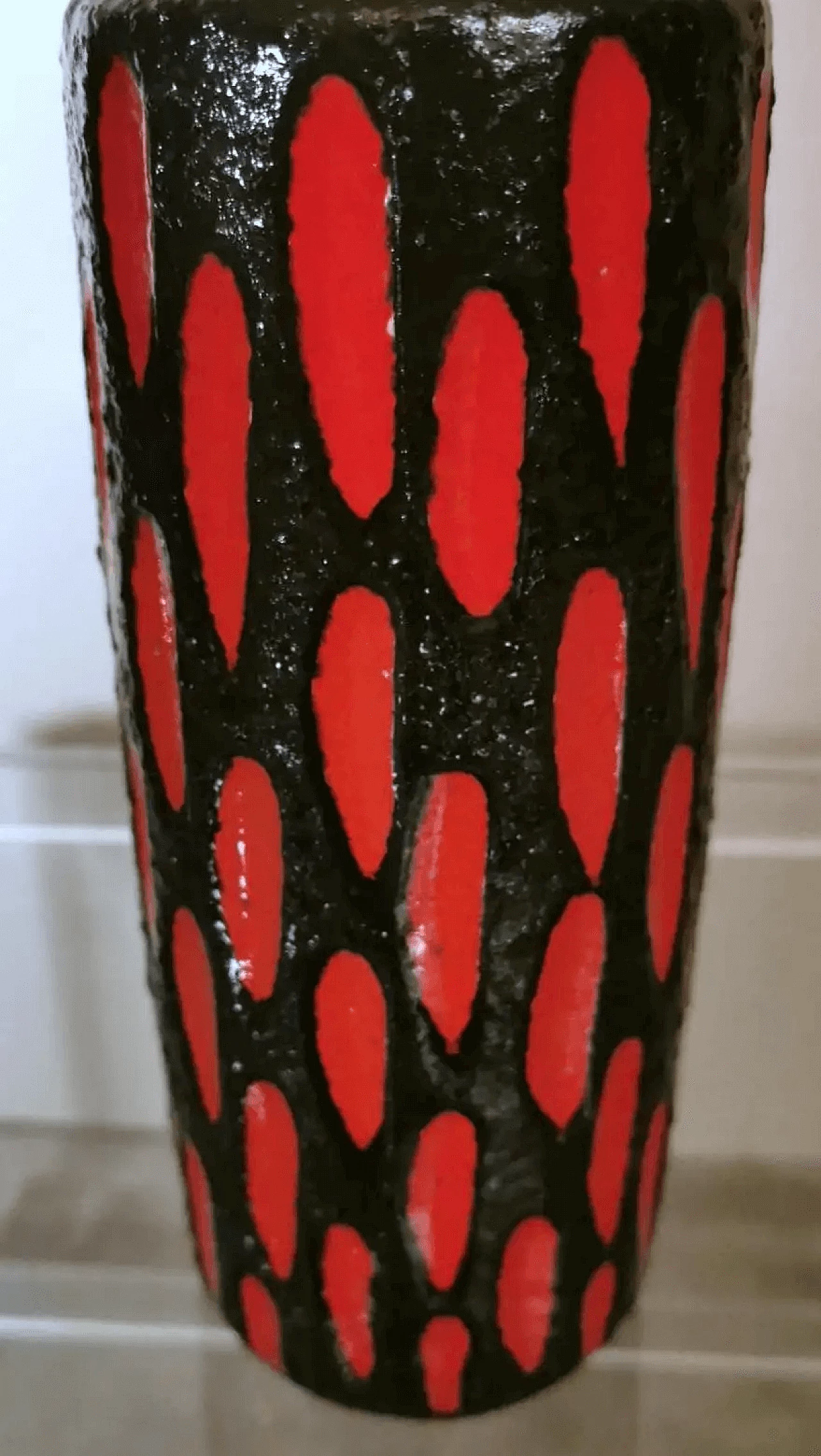 Vase in lava ceramic, colored and glazed, 70s 5