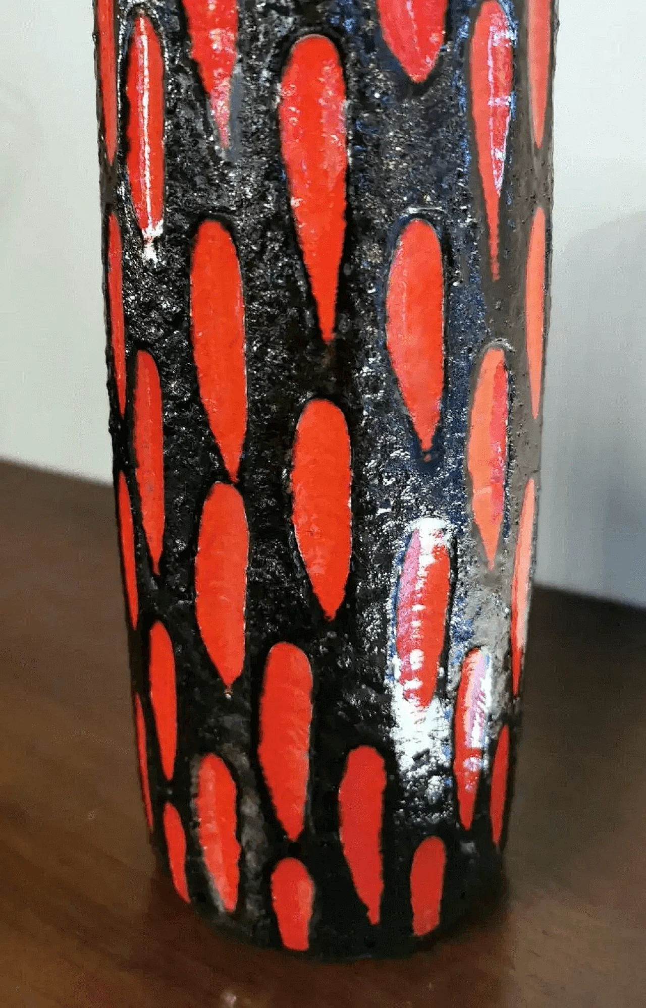 Vase in lava ceramic, colored and glazed, 70s 6
