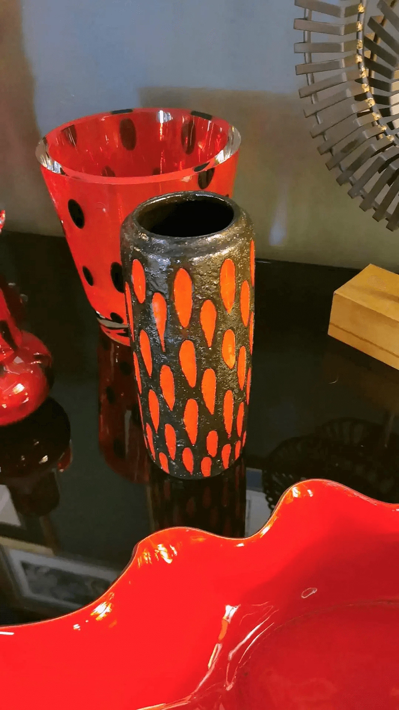 Vase in lava ceramic, colored and glazed, 70s 15