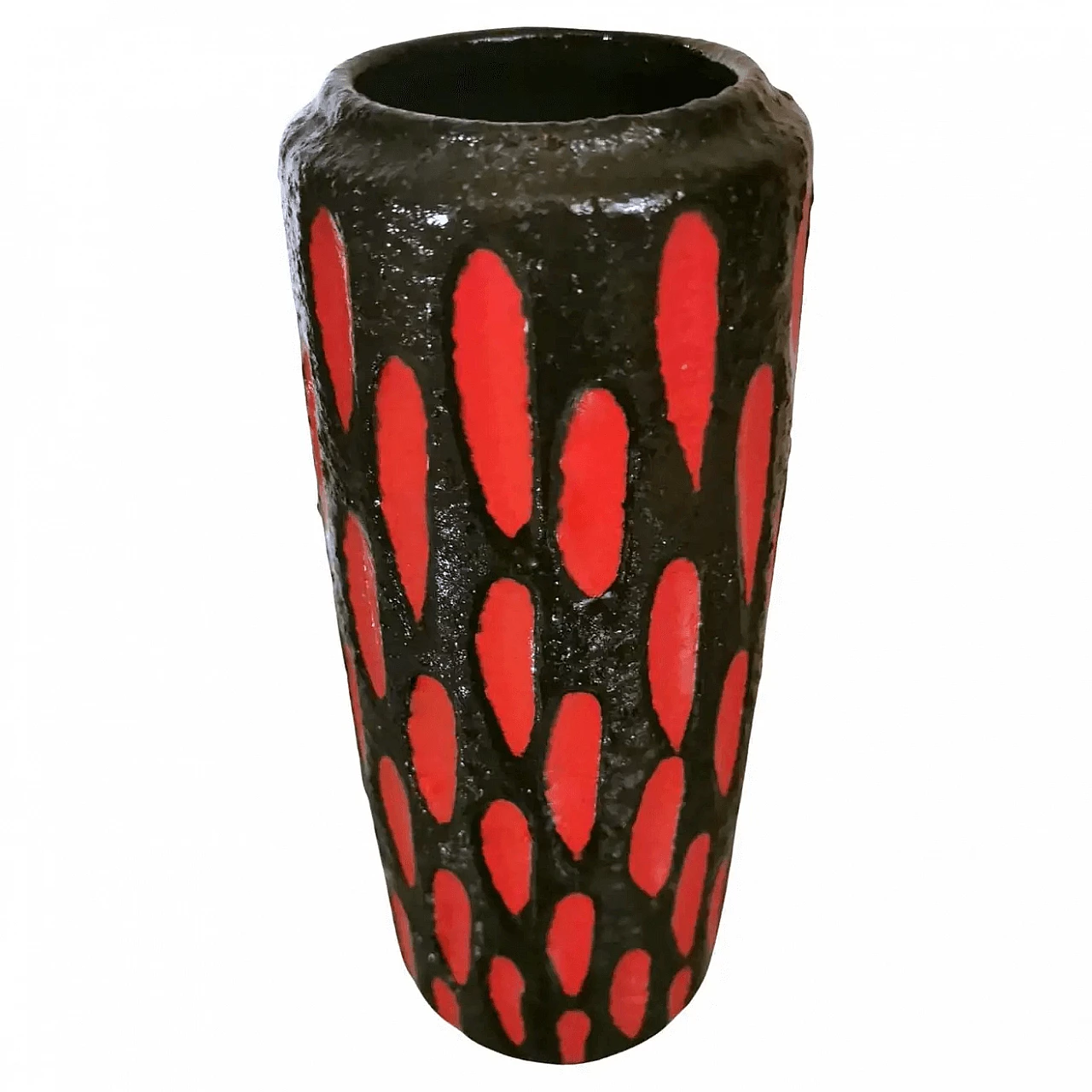 Vase in lava ceramic, colored and glazed, 70s 16