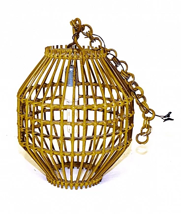 Bamboo suspension lamp, 1950s