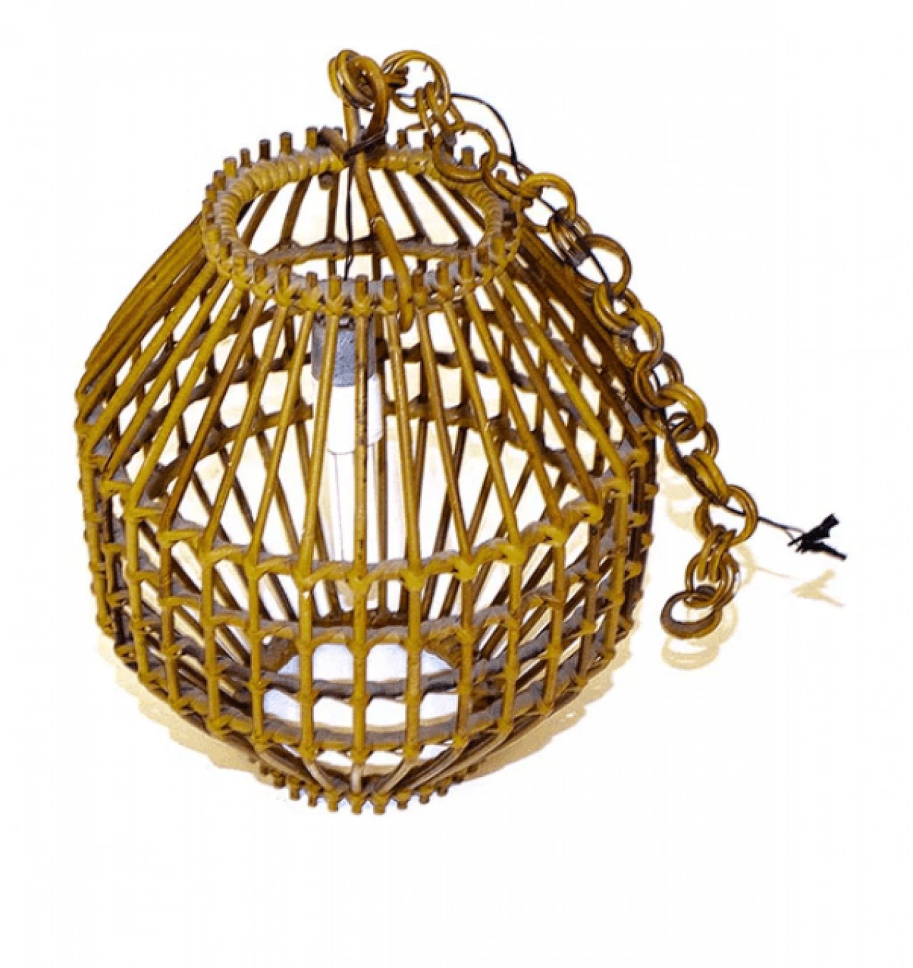 Bamboo suspension lamp, 1950s 3