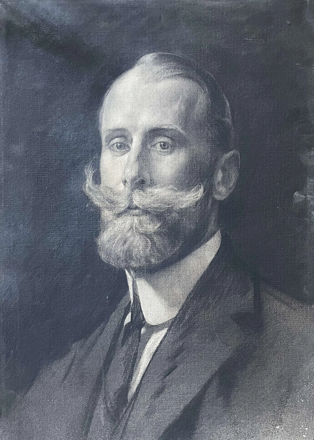 Male portrait charcoal on cardboard, 19th century 2