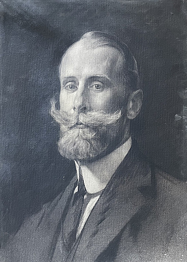 Male portrait charcoal on cardboard, 19th century