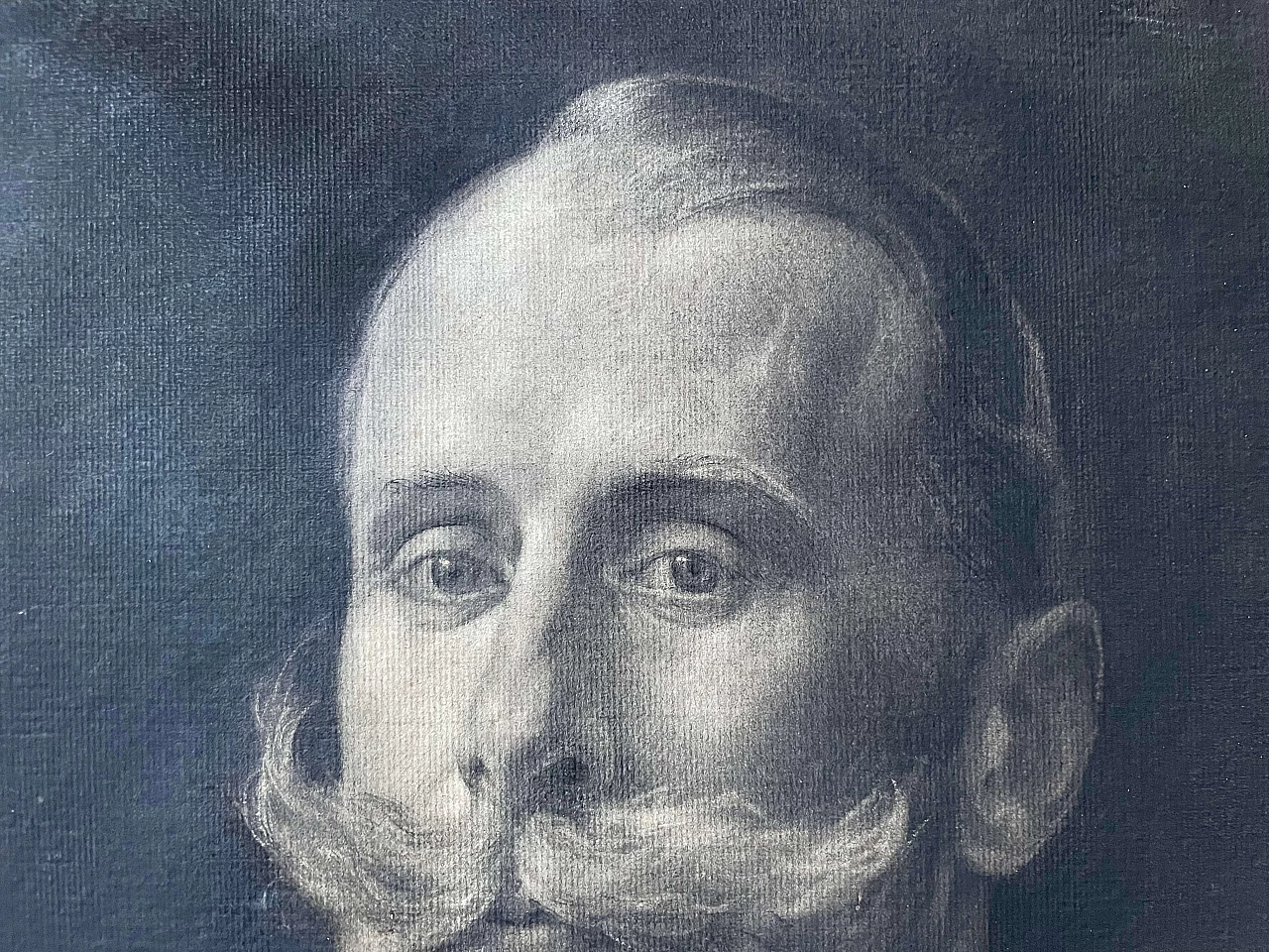 Male portrait charcoal on cardboard, 19th century 6