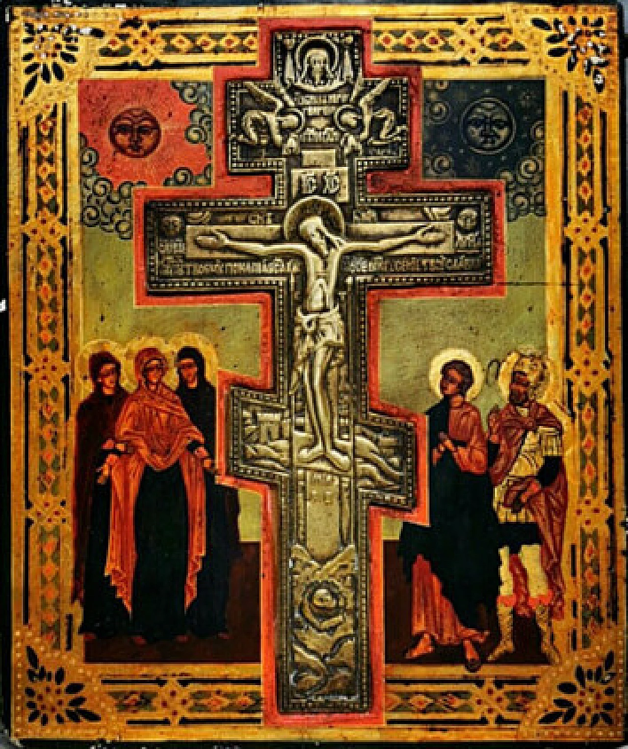 Crocifisso con santi, croce in bronzo, '800 6