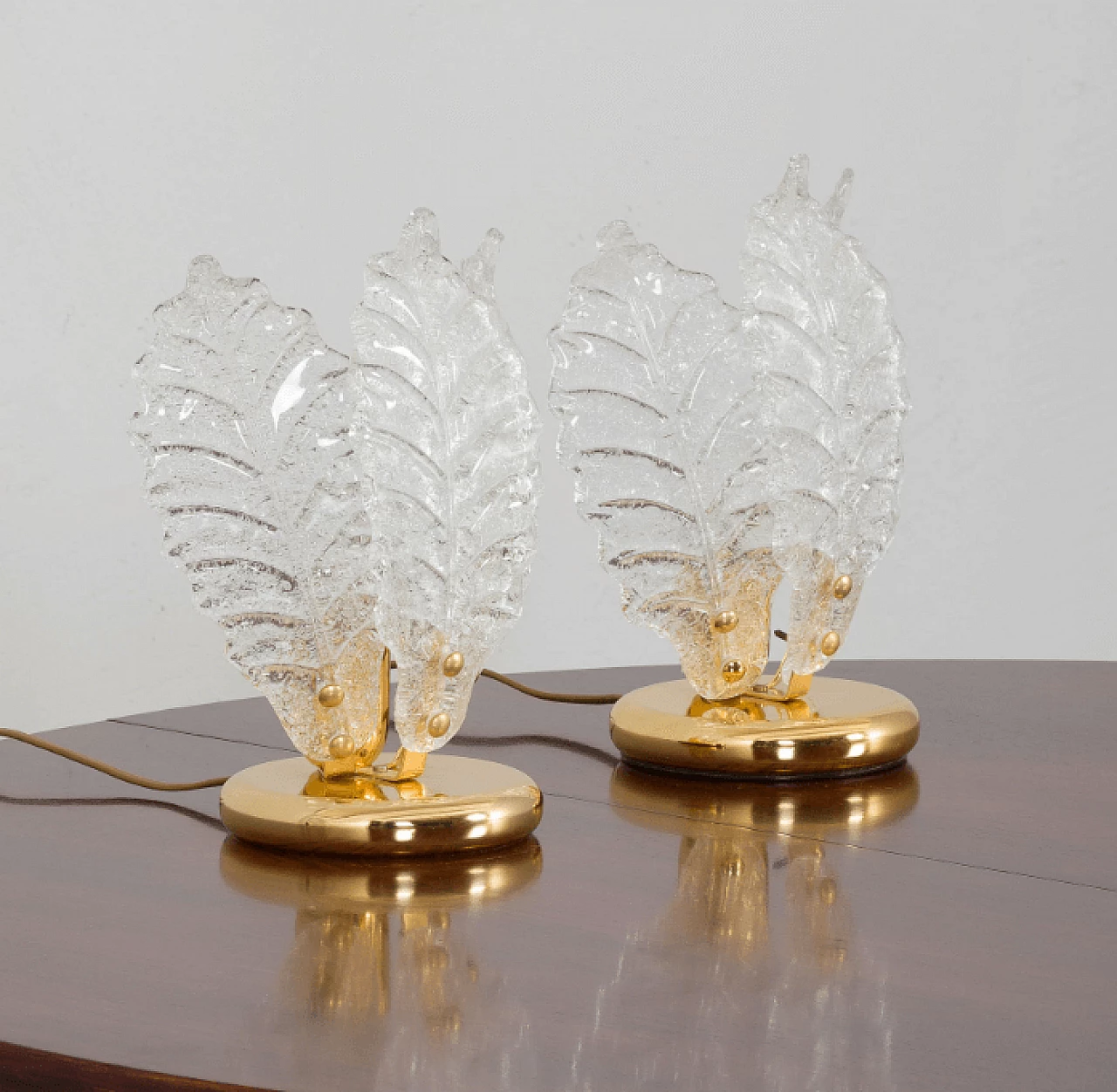 Coppia di lampade da tavolo in vetro di Murano, anni '70 3